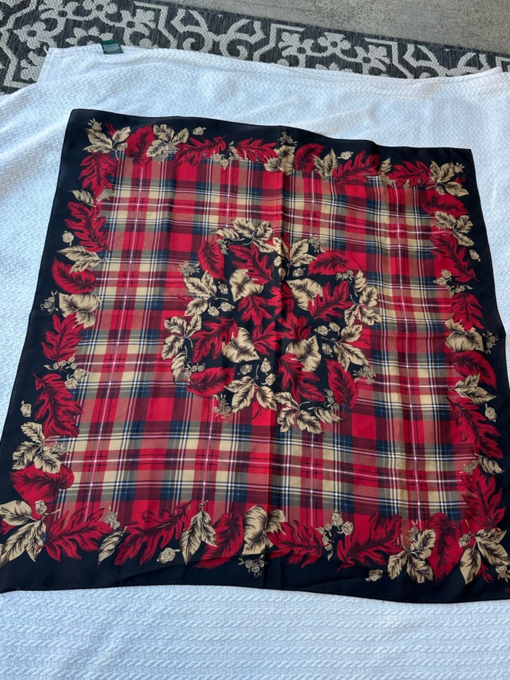 100%silk Pendleton fall plaid scarf